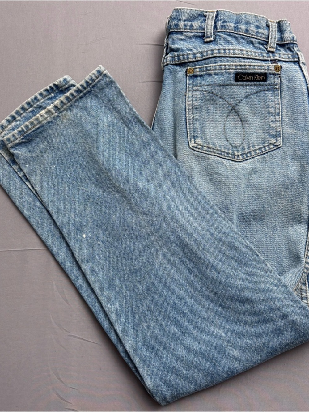 Vintage Calvin Klein Women's Light Blue Denim Jeans High Rise Waist Size 36